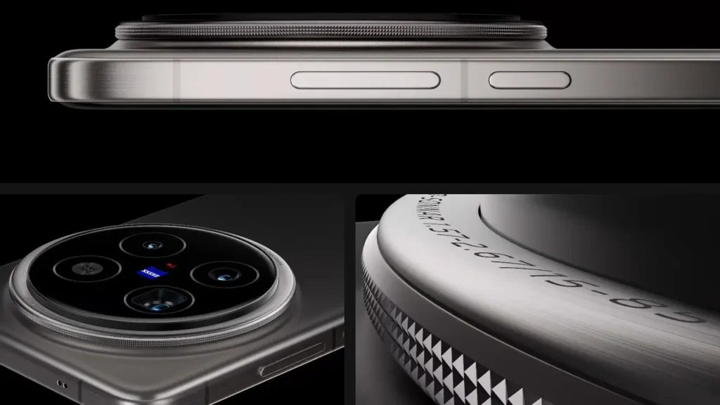 Side view of Vivo X200 Pro metal frame and buttons