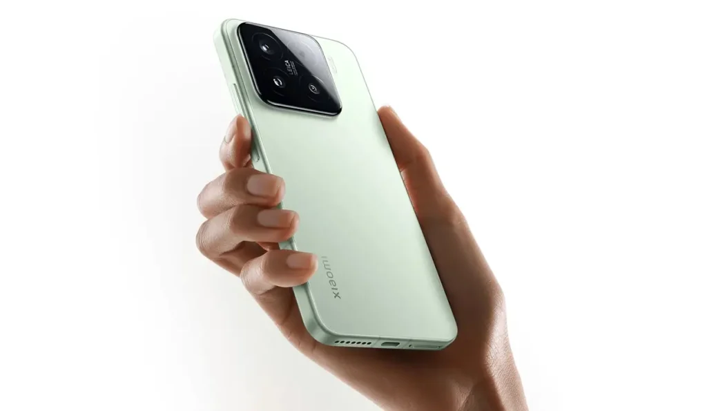 Xiaomi 15 held in hand showing camera module